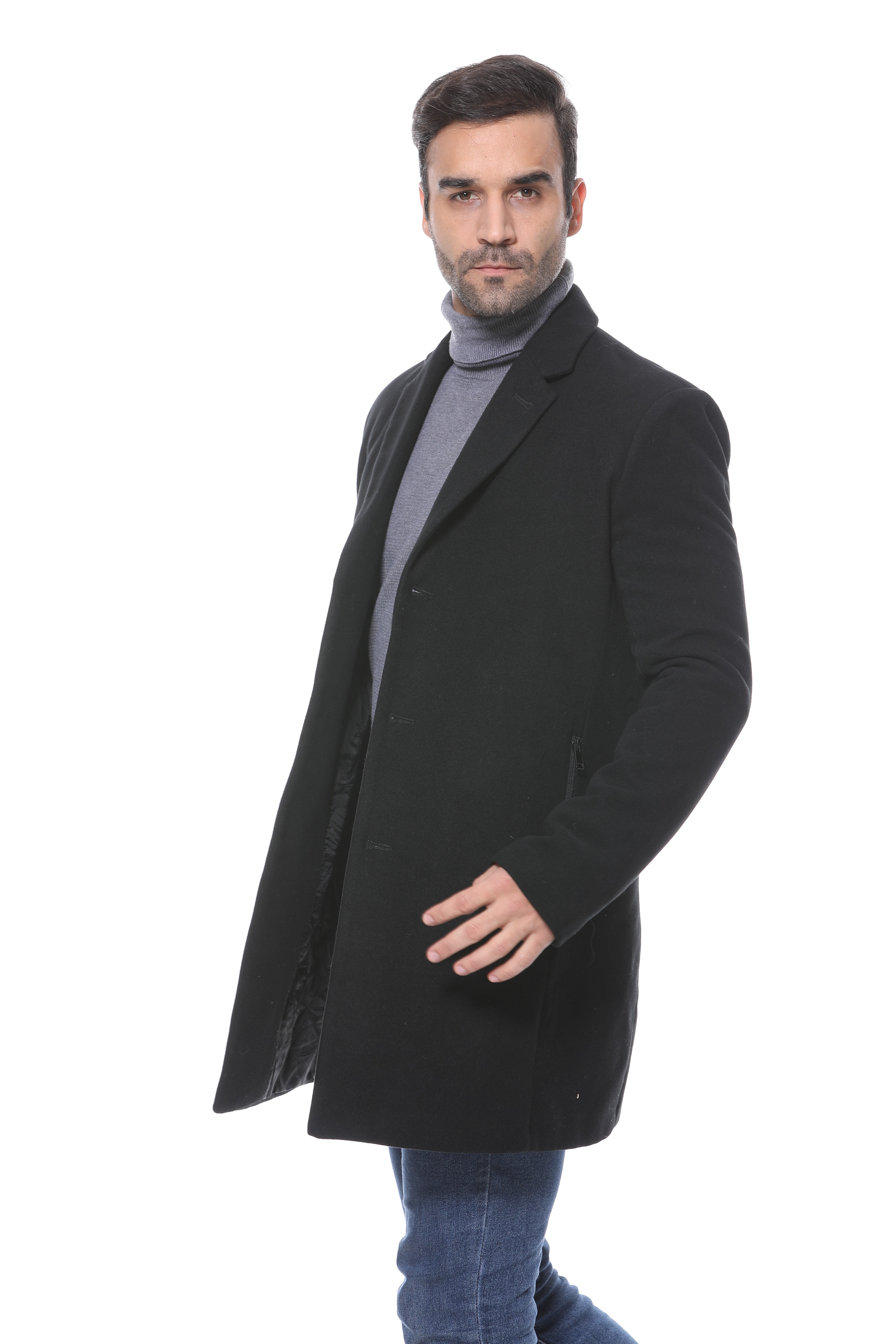 Fashion Warm Winter Outdoor Custom Heated Overcoat Battery Operated Casual Woolen Long Coat Unisex Eco-Friendly Breathable