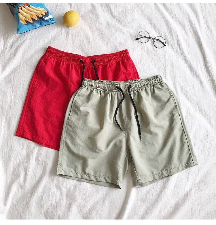Summer Men's Casual Sports Loose Breathable Drawstring Knitted Comfortable Quick Drying 15 Colors Solid Hot Beach Shorts