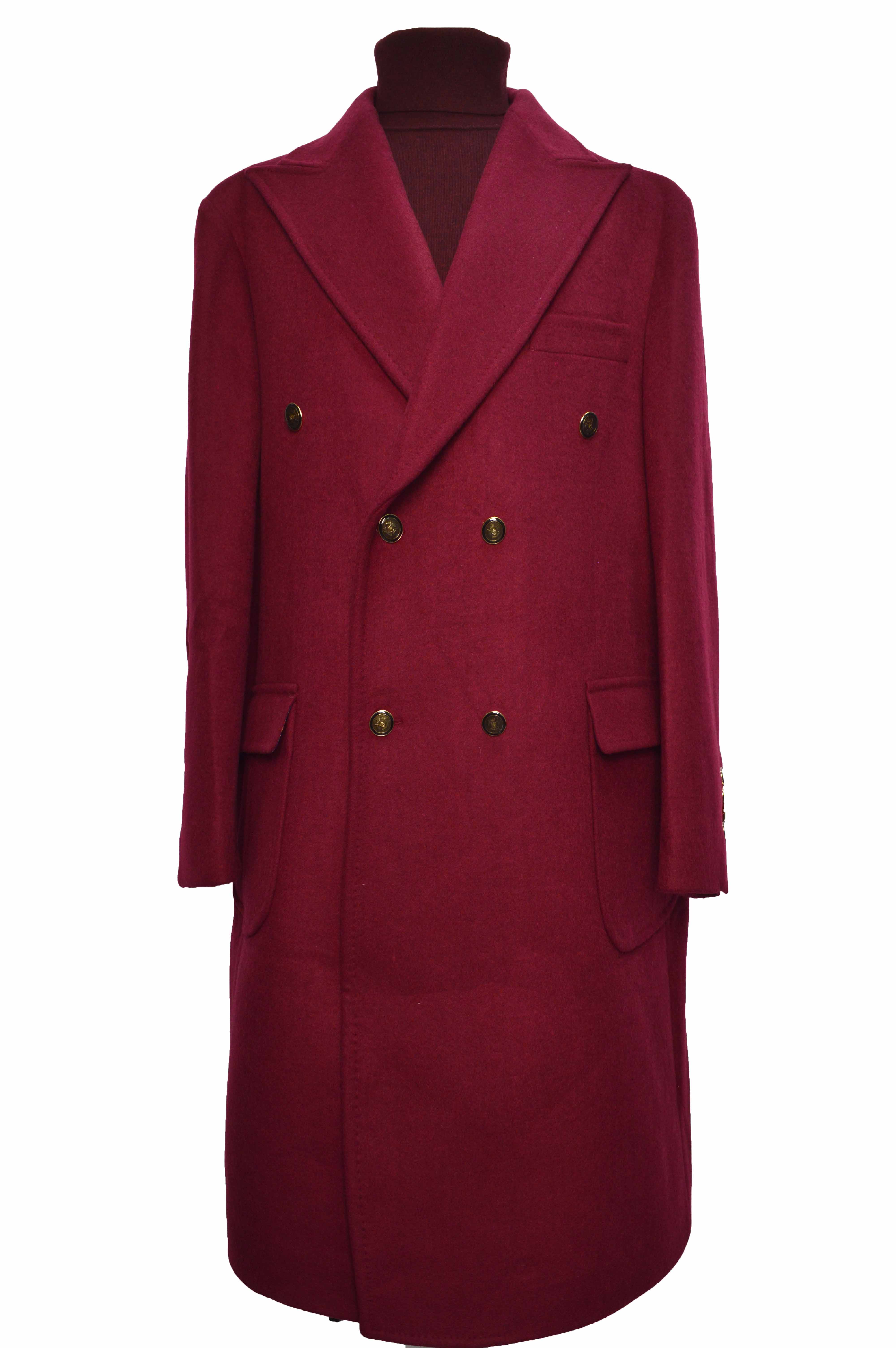 Men's High-End Winter Warm Woolen Coat Classic Formal Long Overcoat Double Breasted Closure Plus Size Formal Wear Waterproof