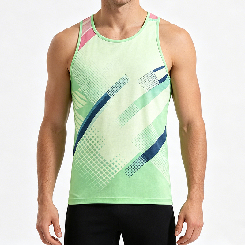 Quick Dry Custom Logo Stretchy Tight Crew Neck Athlete Body Building Sleeveless Shirt Leisure Vest Marathon Gym Running Singlet