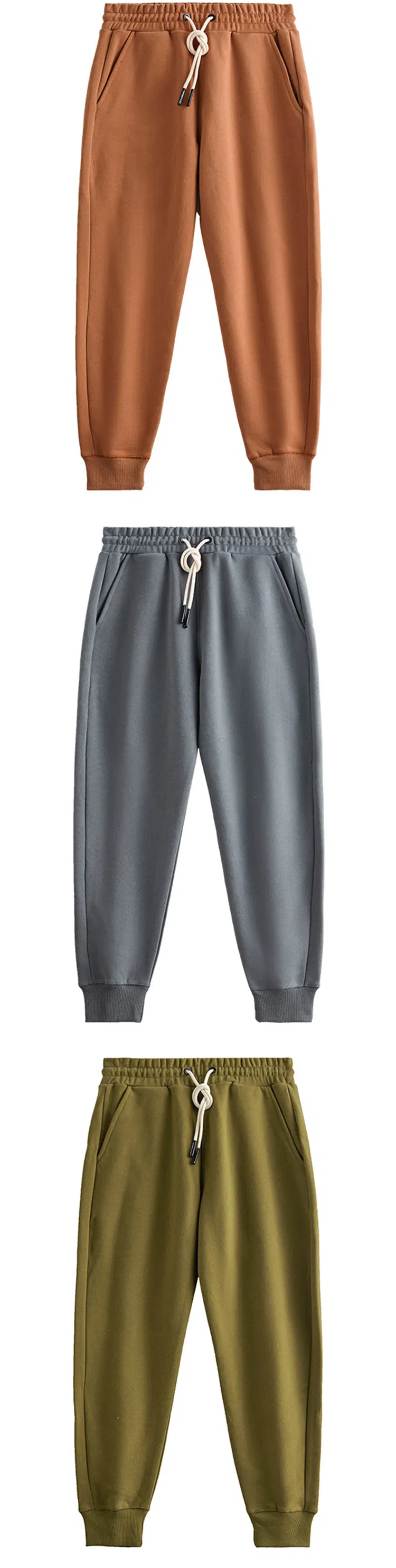 98009 New Style China Wholesale Women Tight Hemmed Waistband Drawstring Thickened Plush Sports Running Casual Jogger