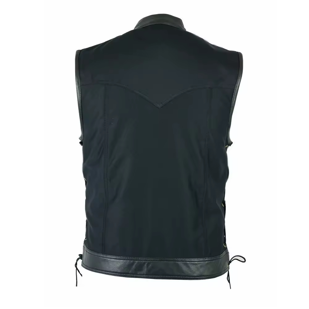Breathable Men's Leather Vest Zipper Private Label Design Sleeveless Winter Warm Wear Wholesale High Quality OEM Service