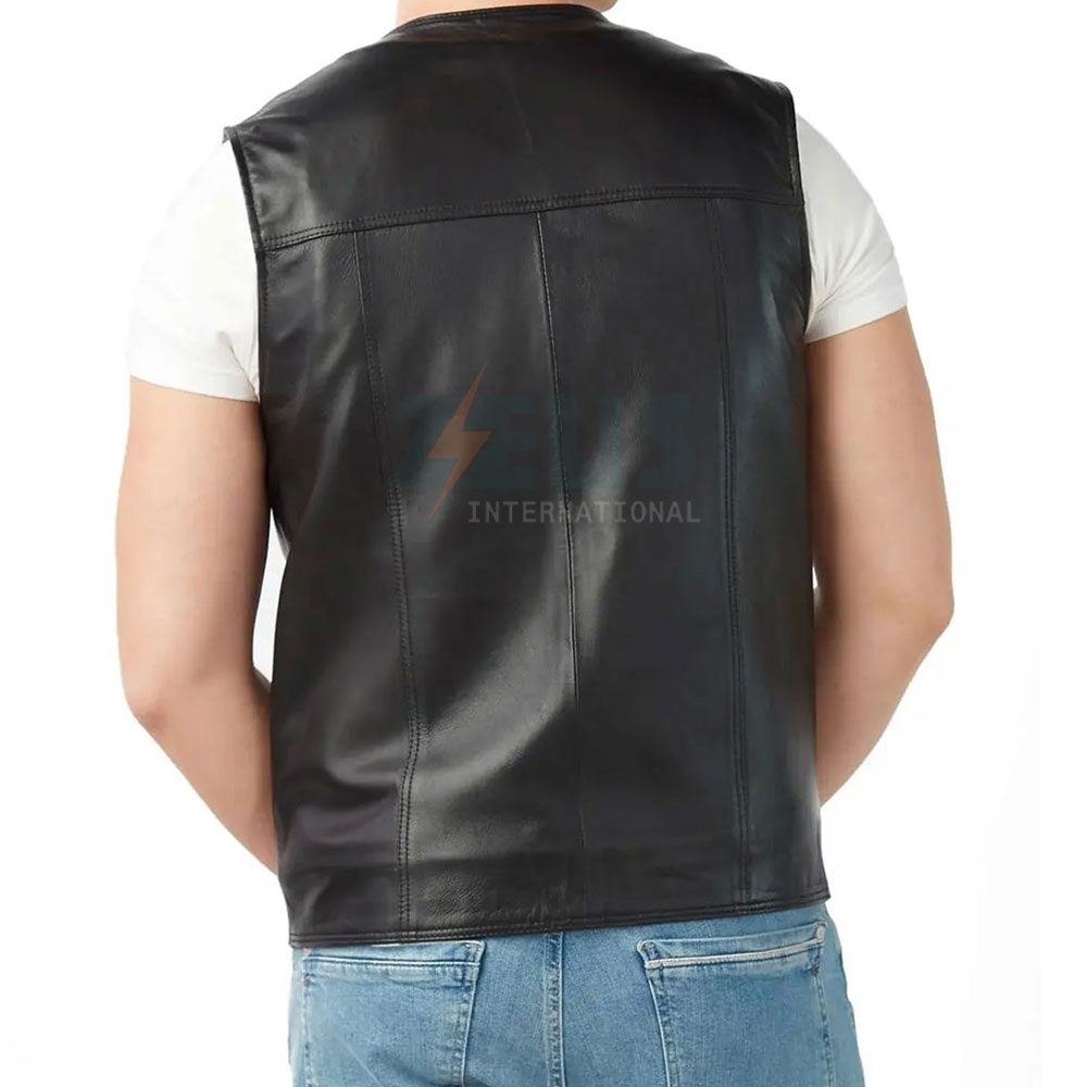 2026 Custom Made Wholesale Rate Men Leather Vest Top Quality Breathable Durable Material Leather Vest