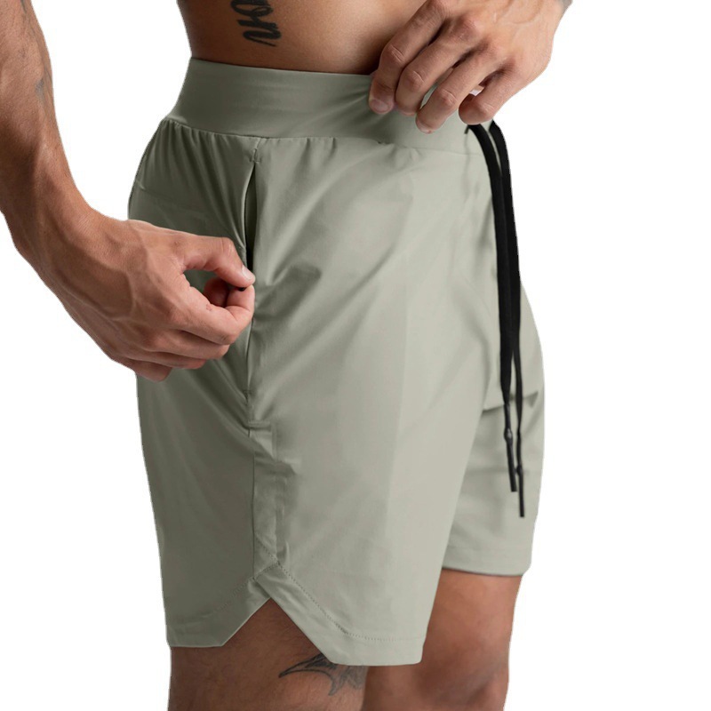Men's Woven Quick-Drying Single-Layer Shorts Solid Color Casual Five-Point Pants Fitness Sports Shorts