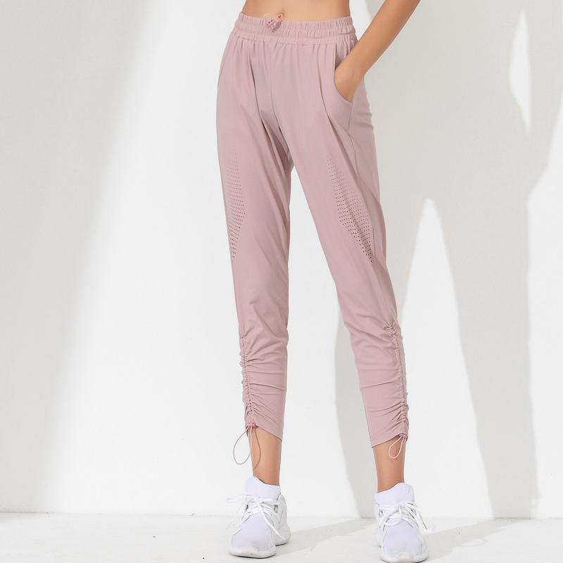 8801 Spring and Autumn Sports Wear Women′ S Loose Beam Running Fitness Closure Pants Quick Drying High Waist Yoga Joggers