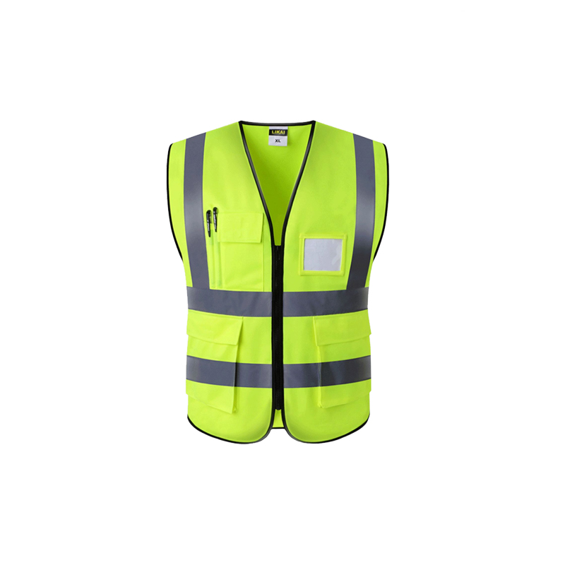 S-5XL Custom LOGO Multi Pocket High Visibility Reflective Jacket Security Engineer Work Uniform Hi-Vis Safety Vest With Pocket