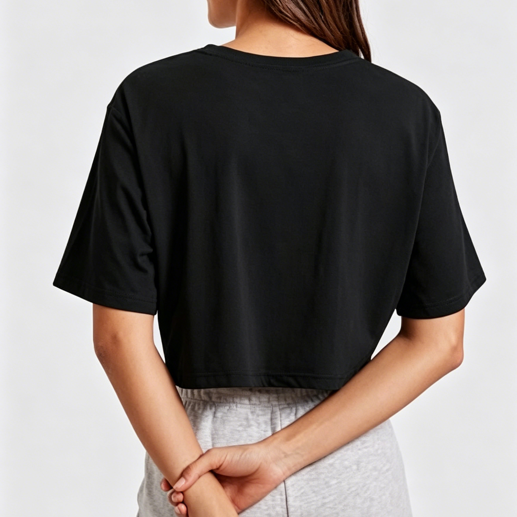 Bamboo Viscose Loose Crop T-Shirts Active Top Women Short Sleeve Gym Crewneck Non-Toxic Cropped Tee
