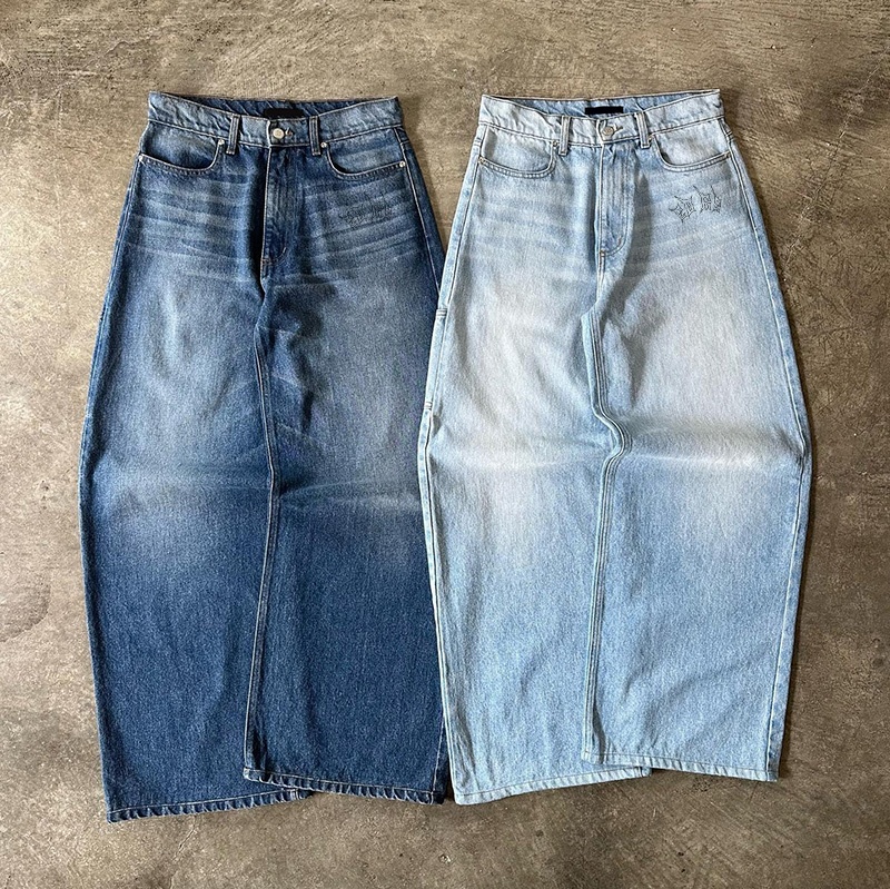 EDGE DENIM Manufacturer Custom Streetwear Vintage Acid Wash Stone Wash Wide Leg Baggy Jeans Men