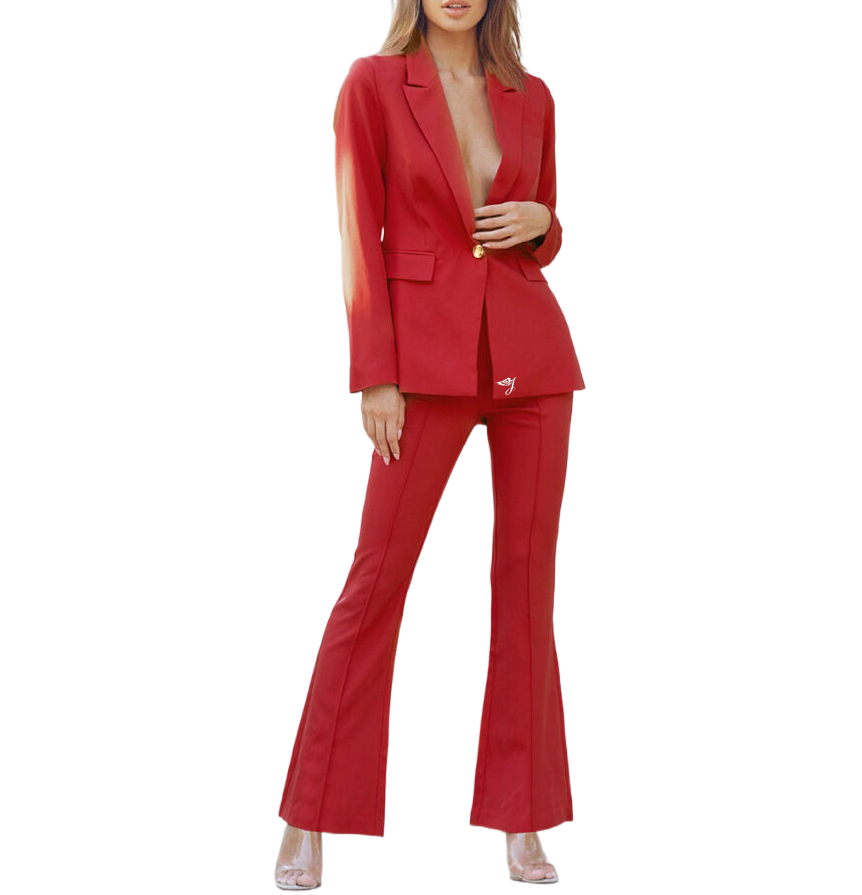 Women's Formal Red Blazers Autumn Solid Style Suits &amp; Blazers for Ladies