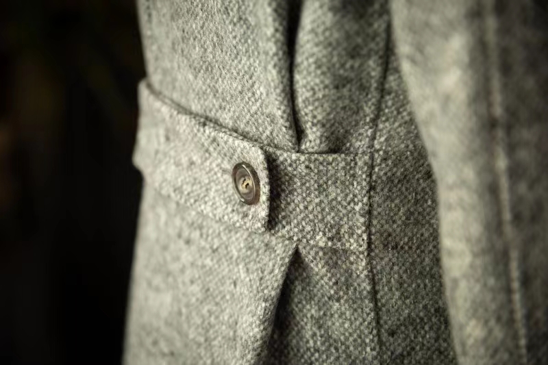 New Men Cotton Coats Autumn Winter Solid Color Cold Resistant Men Woolen Overcoat Double Collar Casual Trench Coat Male