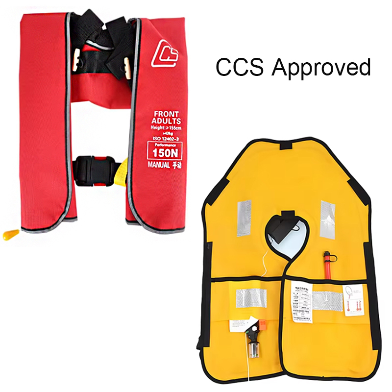 CCS Approved 150N Automatic/ Manual Inflatable Life Jacket Adjustable Buoyancy Rescue Vest For Boating Kayaking Surfing Swimming