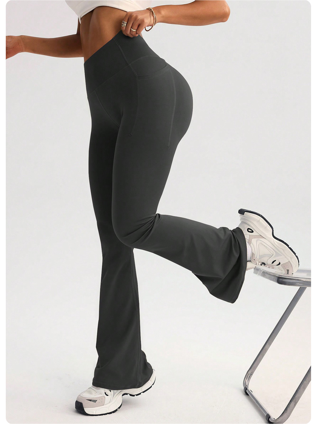 Leggings With Pockets For Women,Soft High Waisted Tummy Control Bootcut Workout Yoga Pants For Cycling Running Daily Wear