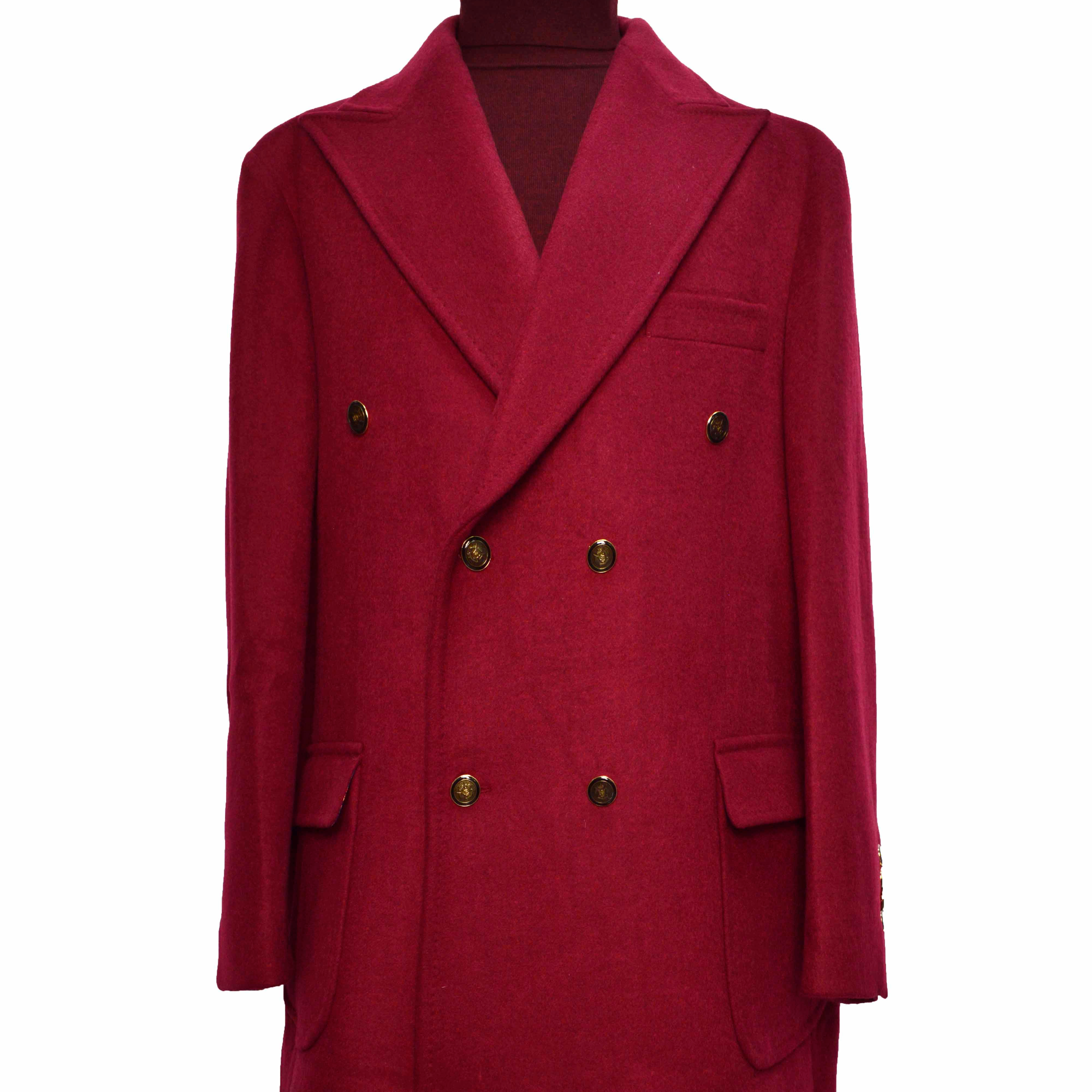 Men's High-End Winter Warm Woolen Coat Classic Formal Long Overcoat Double Breasted Closure Plus Size Formal Wear Waterproof