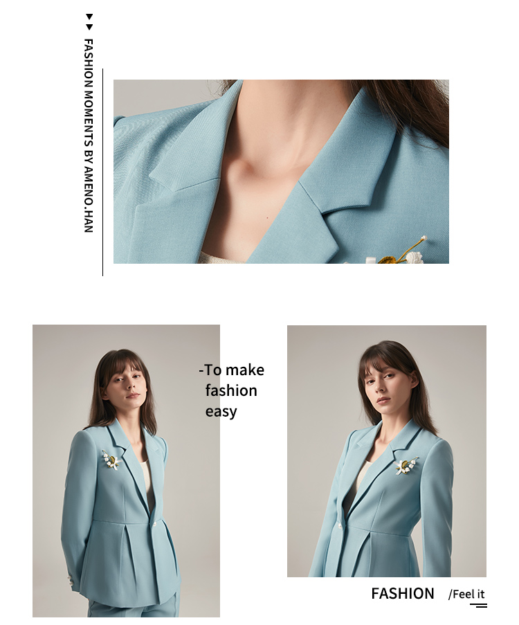 Blazer suit pocket detail