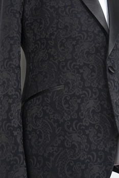 Made Custom Tailored Bespoke MTM High End Groom Men's Black Satin Jacquard Suits Tuxedo Formal Wedding Blazers for Groom