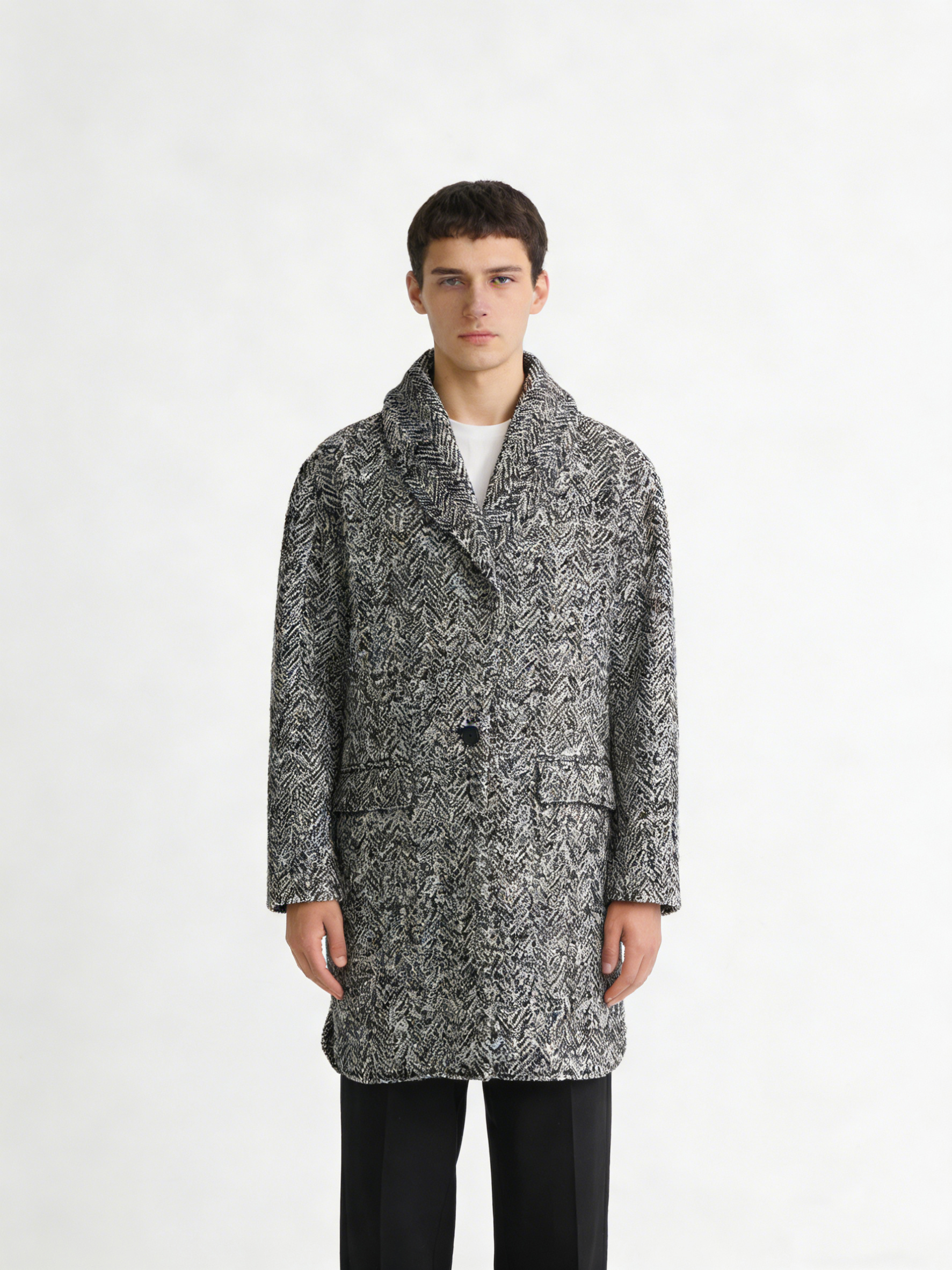 Men's Slim Fit Trench Overcoat Single Breasted Winter Warm Coat Classic Business Style Personality Design Long