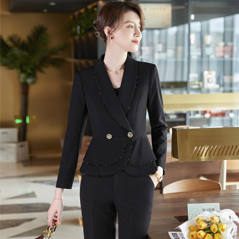 New Women's Long-sleeved Professional Formal Trousers Suit 2-piece Set Blazers Ladies Women Women's Suits &amp; Tuxedo