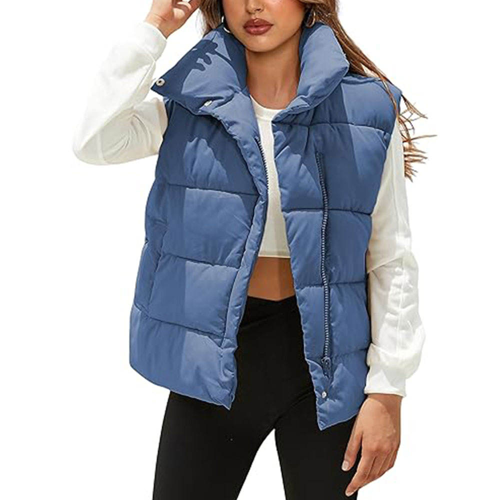 Custom Logo Make Your Own Design 100%Polyester Waterproof Zipper Women Puffer Vest Jacket Plus Size Men's Vests And Waistcoat