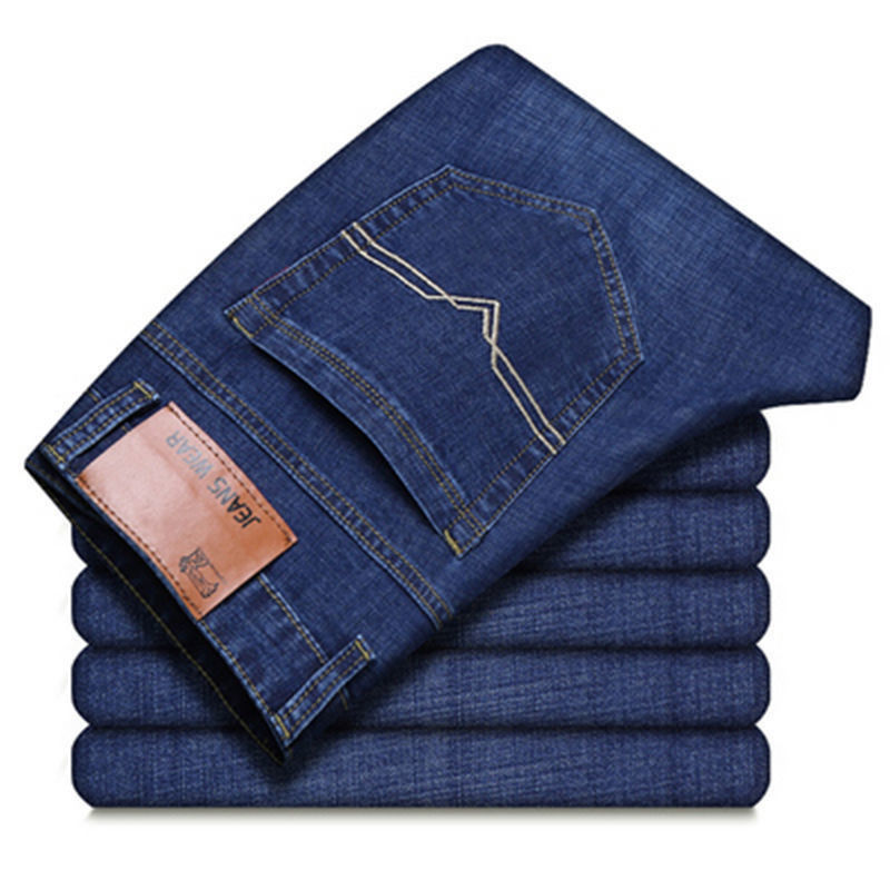 Jeans for Men, Multi-Color Optional, Slim Straight-Leg Business Casual, Retro V-Pocket Washed Denim TrousersJeans Hommes