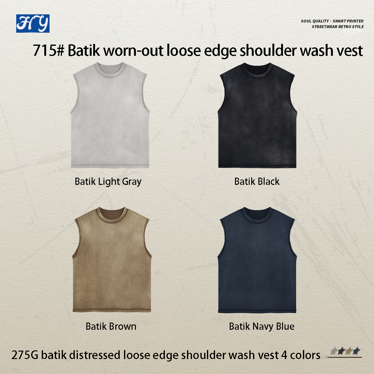 Wholesale Cotton Tank Top Custom Sleeveless T-shirt Men Loose Oversized Acid Wash Mens Sleeveless Vest