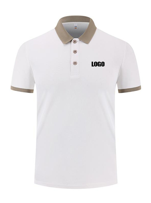 Men's High-End Slim Polo Shirt Business Casual Half-Sleeve Fashionable Embroidered Logo Breathable Knitted Polyester Top Group