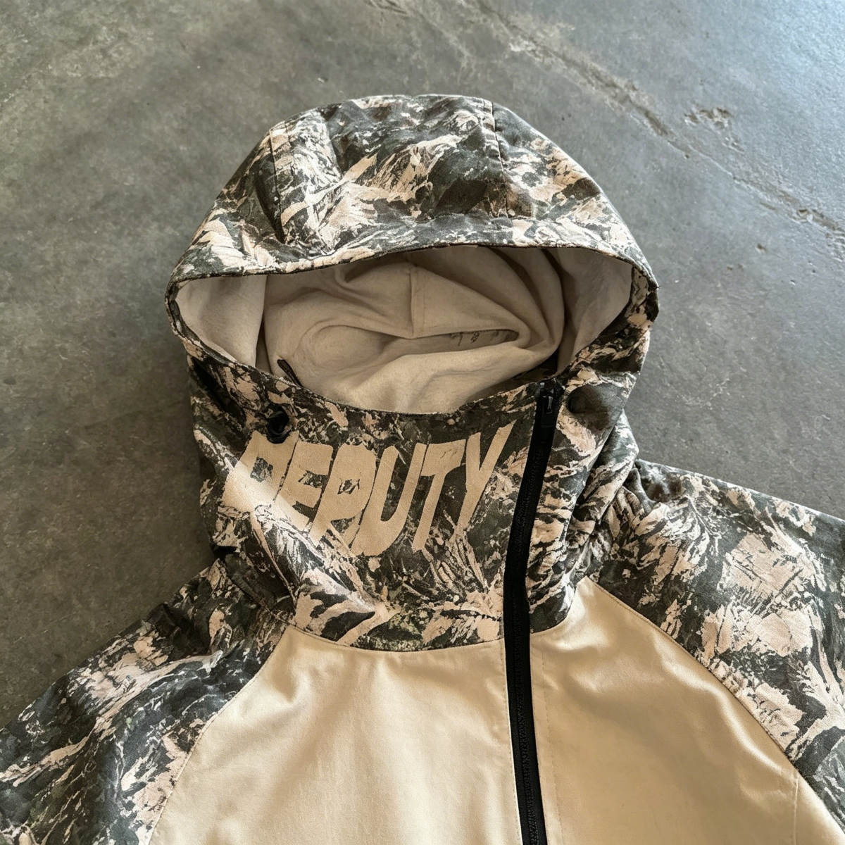 Custom Windproof Camouflage Oversized Jacket Waterproof Nylon Lightweight Outdoor Windbreaker Hoodie Color Block Zipup Vintage