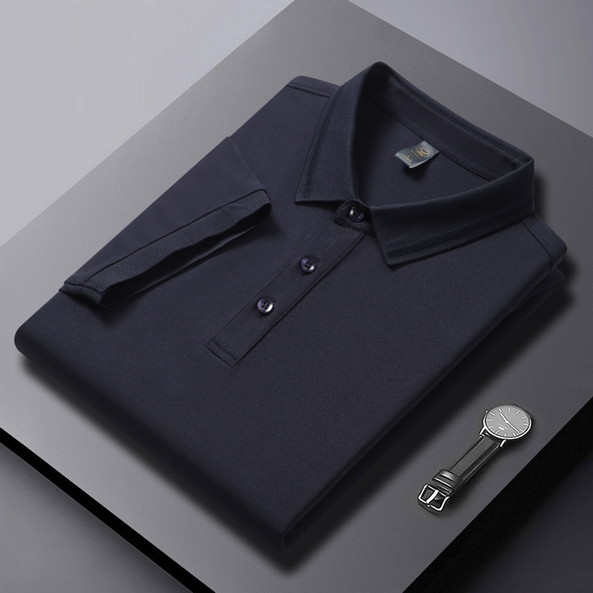 Unisex Large Size Men's Casual Polo Shirt Polyester Short-Sleeved Knitted Fabric Solid Print With Button Decoration Plain Dyed