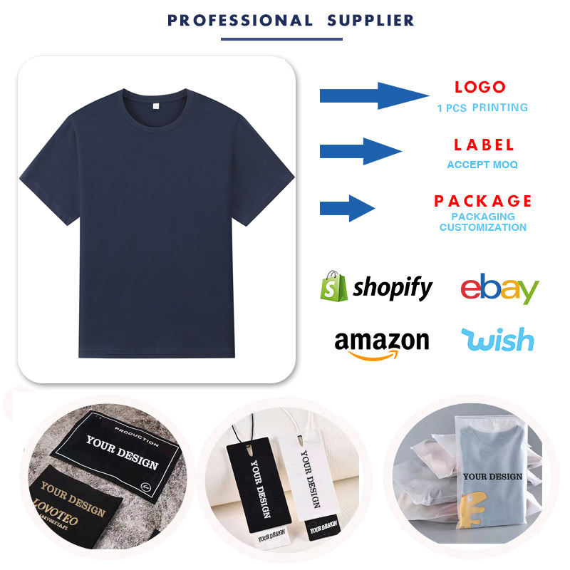 T Shirt Manufacturer Wholesale T Shirt Drop Shoulder Heavyweight 230g Custom Brand Logo Print Blank Men's T-Shirts