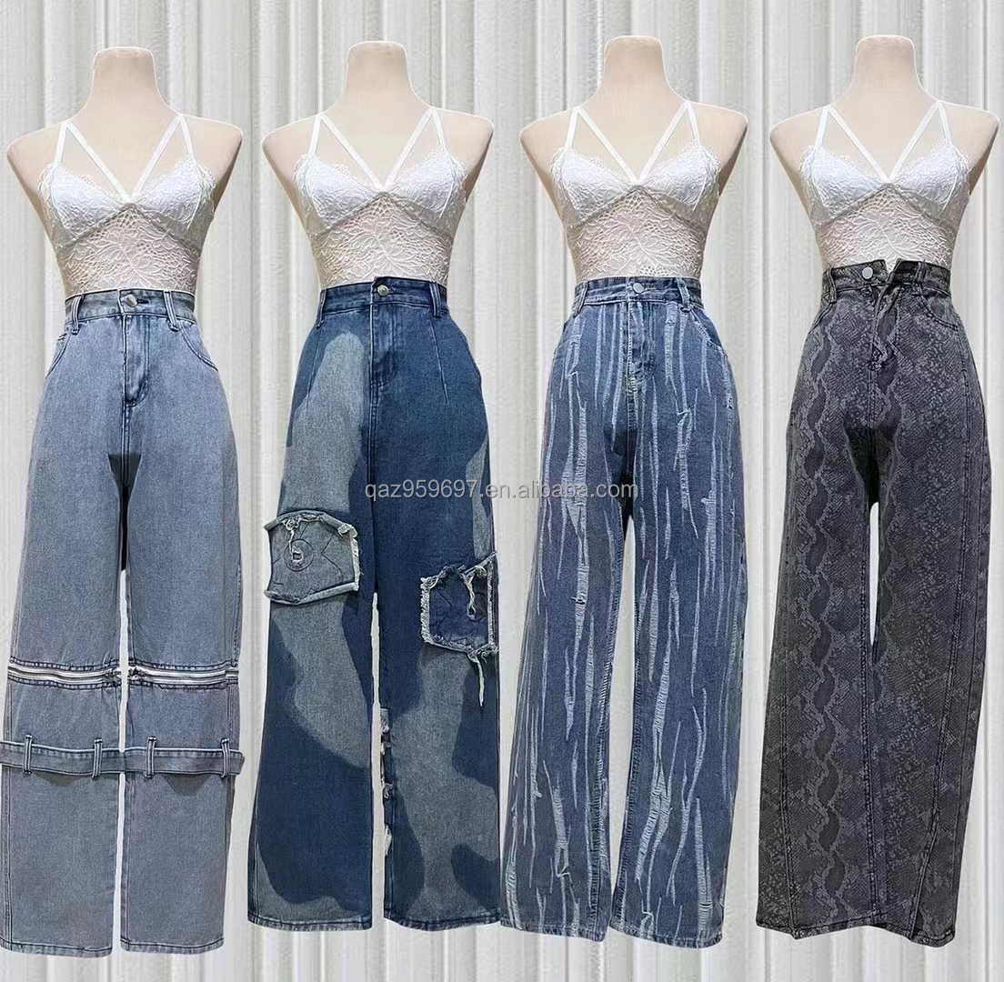 Overstock Apparels Ladies Skinny Denim Cotton Stretch Jean Chinese Stock Lot Women's Trousers Fashion Ladies Jean