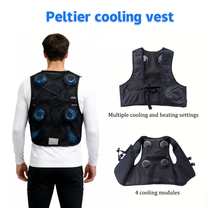 Japanese Style Smart Intelligent Peltier Cooling Vest For Summer Outdoor Workers Double Breasted Air Cooling Logo OEM Service