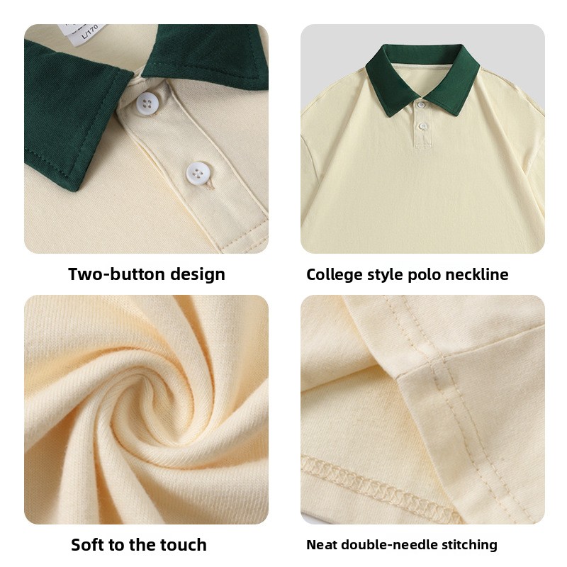 Japanese College Style Pure Cotton Breathable for Advertising Shirt Embroidered Company Polo Shirts Embroidered Staff Uniform