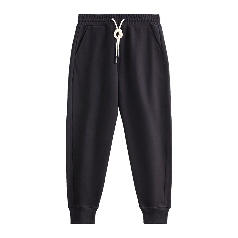 98009 New Style China Wholesale Women Tight Hemmed Waistband Drawstring Thickened Plush Sports Running Casual Jogger