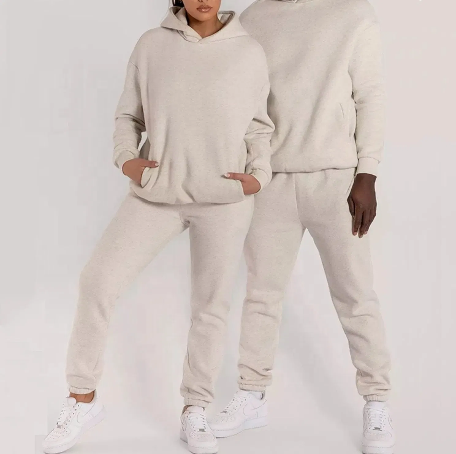 Custom Logo High Quality Clothes Heavyweight Pullover Hoodies and Jogger Set Sweatpants and Hoodies Set 100% Cotton Tracksuit Gym Jogger