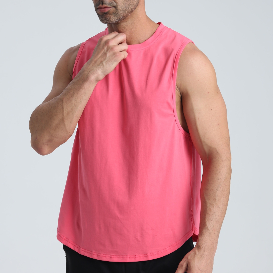 Custom Logo Breathable Plus Size Cotton Gym Muscle Sleeveless Sportswear Singlet Workout Fitness Tank Top Sport Vest for Men