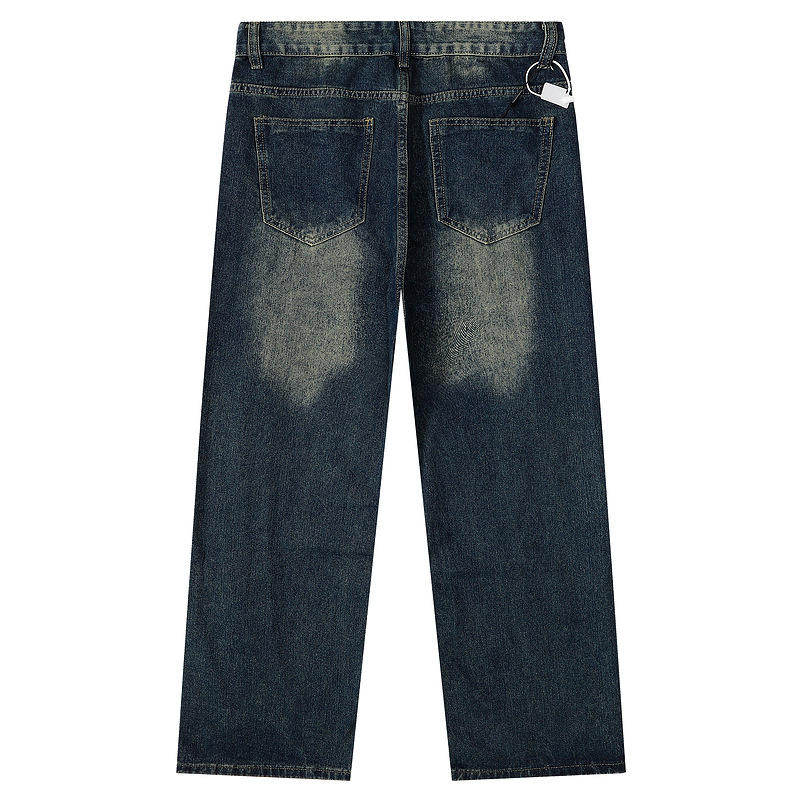 New Best Custom Design Straight Embroidered Sweet Button Breathable Jeans for Men Autumn Summer High Quality Denim Pants Low