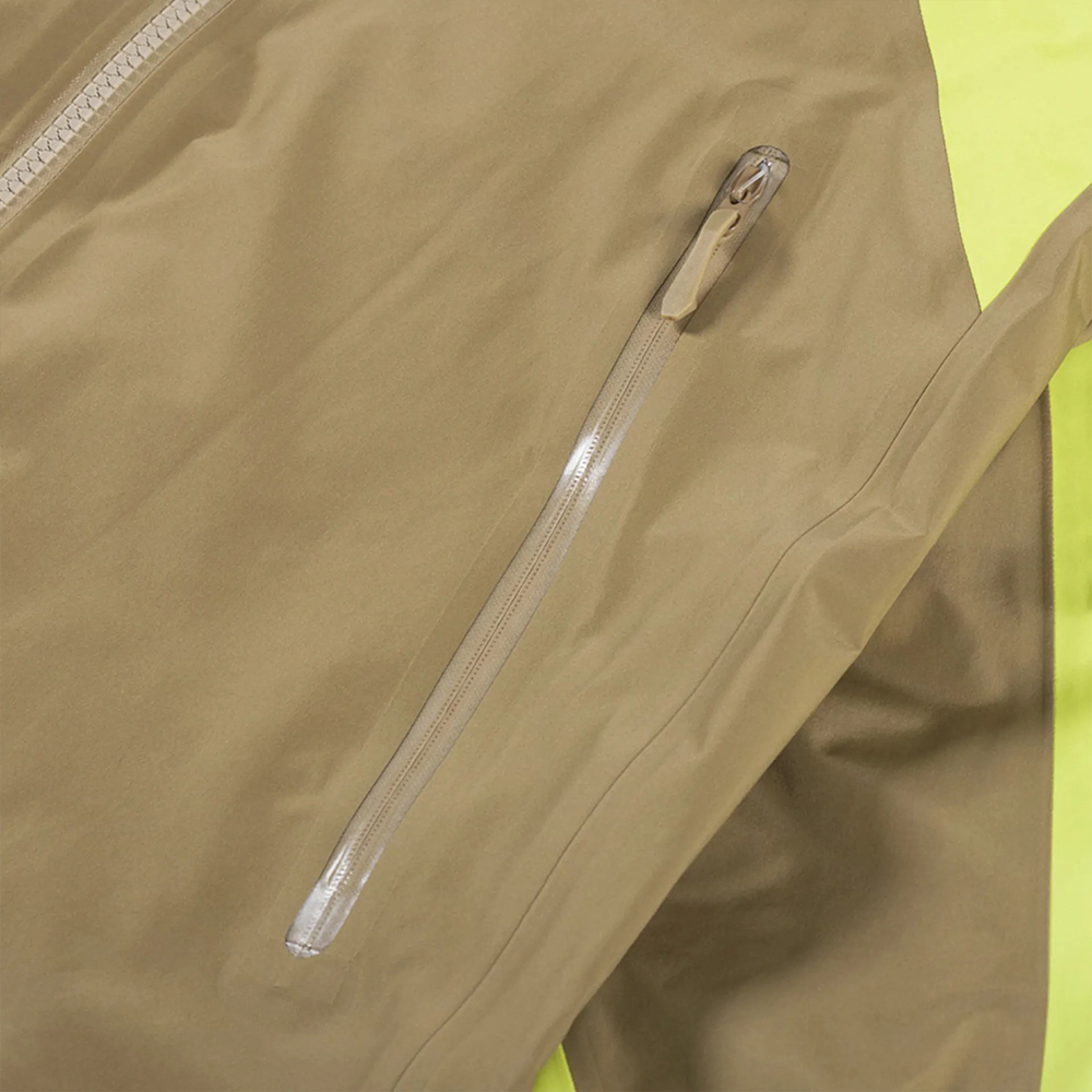 Custom Logo Mens GORE-TEX Hard Shell Jacket Euphoria Yellow Brown Waterproof Outdoor Windbreaker Jacket