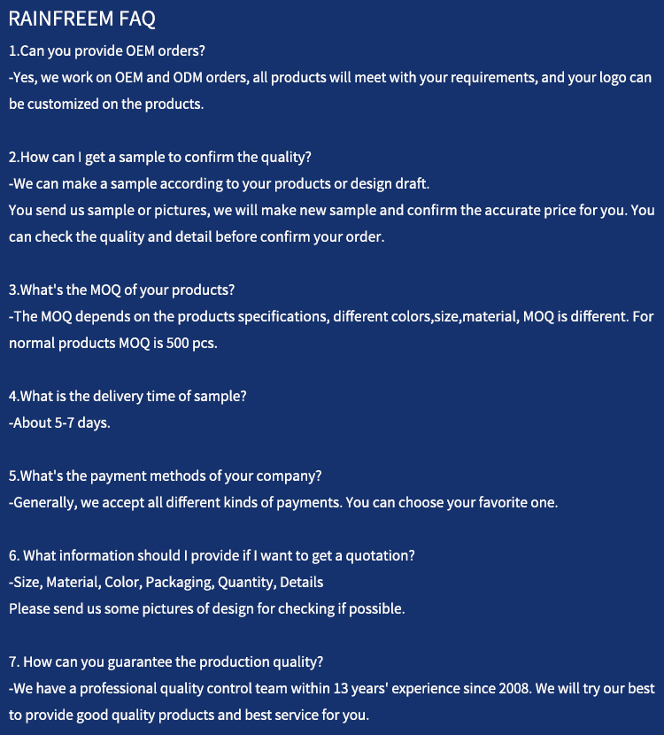 Waterproof Jacket Package & Shipping Details