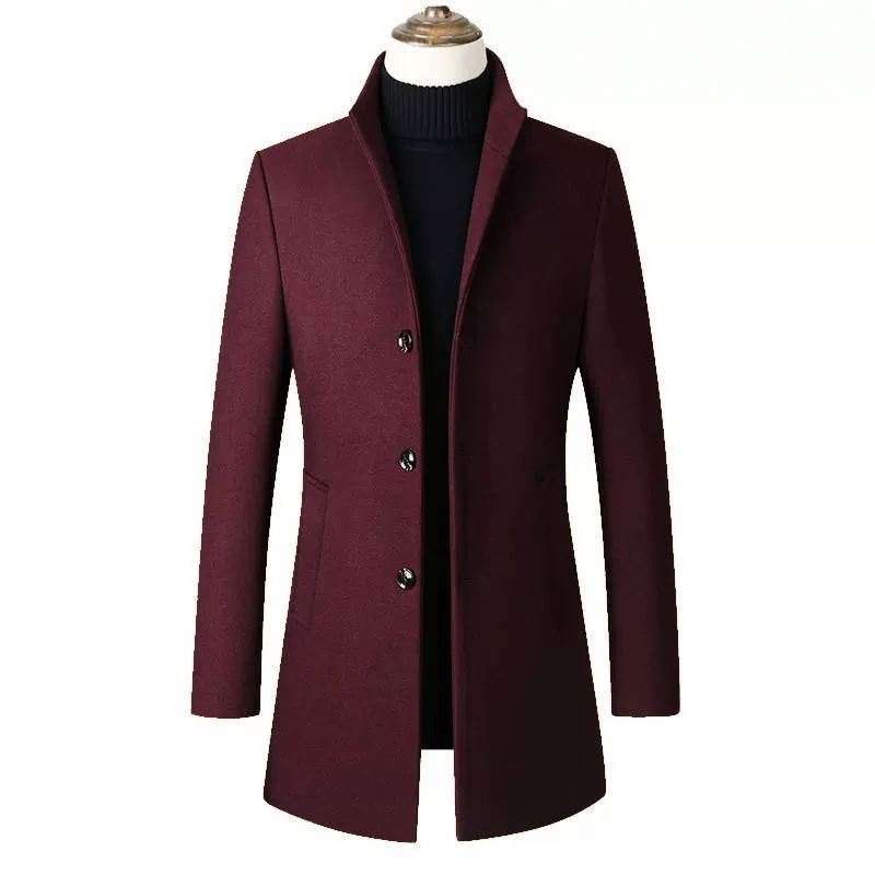 2026 New Design Men's Long-Sleeved Coat - Simple Standing Collar, Long-Sleeved, Warm and Business-Friendly Coat for Autumn