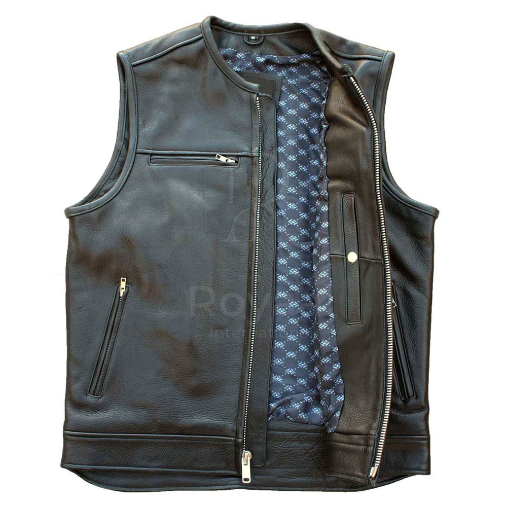 Wholesale Latest Design Breathable Men Leather Vest Best Quality Top Selling Low MOQ Men Leather Vest For Sale