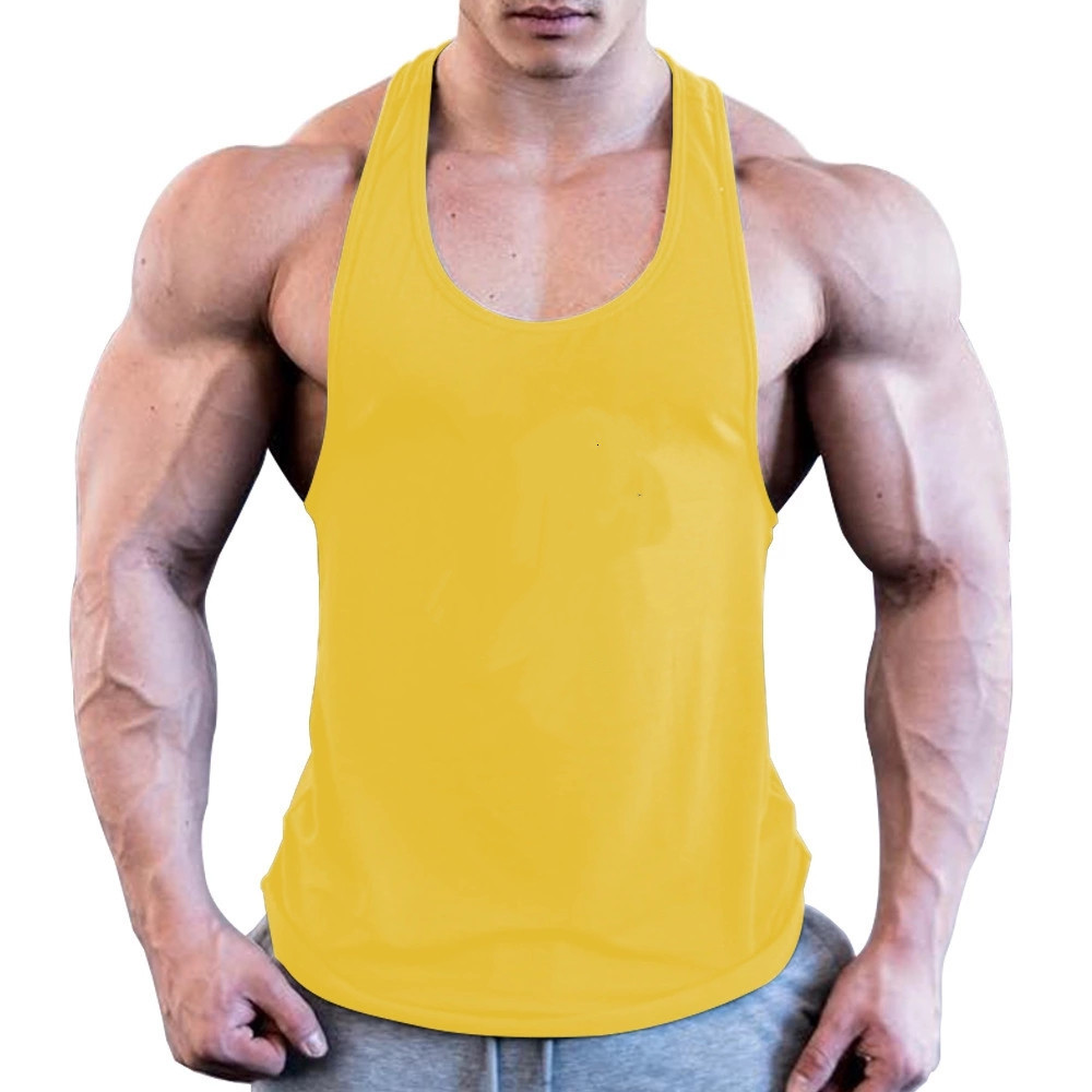 Wholesale Custom Men Cotton White Seamless Fitness Bodybuilding Undershirt Training String Singlet Gym Tank Tops Vest for Men