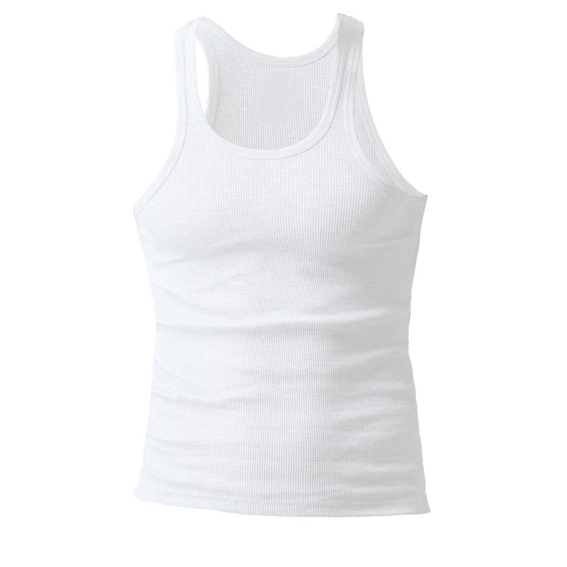 Pack of 3 Casual White Men Comfortable Ribbed Sleeveless Tank Top for Men