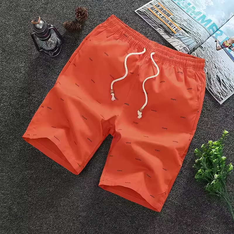 100% Cotton Men's Board Shorts Breathable Eco-Friendly Summer Casual Drawstring Hot 3D Custom Logo ODM OEM Blank Plus Size