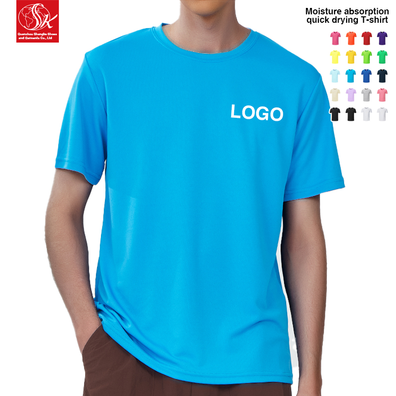 Custom Summer Breathable Polyester Quick Dry Running T Shirt for Men Sublimation Fitness Athletic Gym Sports Wear Men's T-Shirts
