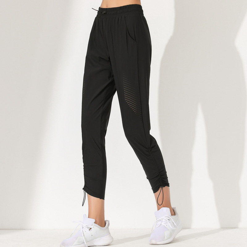 8801 Spring and Autumn Sports Wear Women′ S Loose Beam Running Fitness Closure Pants Quick Drying High Waist Yoga Joggers