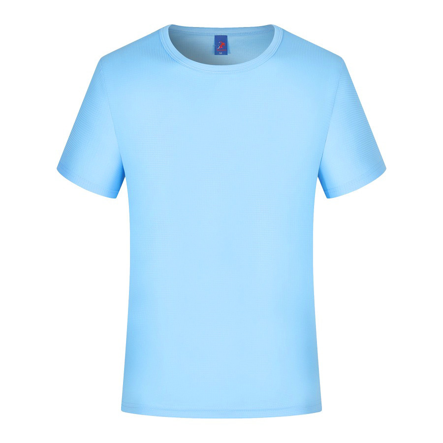 Polyester Mens Short Sleeve Sport Fitness T-Shits Logo Printing Promotion