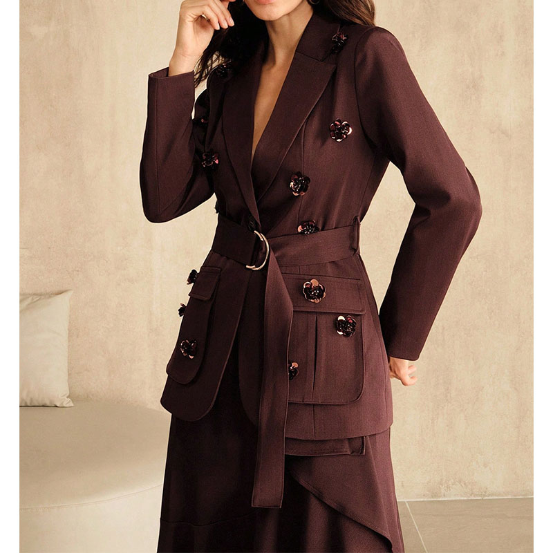 Elegant Floral Beaded Blazers Ladies Women Women's Suits &amp; Blazers Custom Blazers Ladies Women One Piece