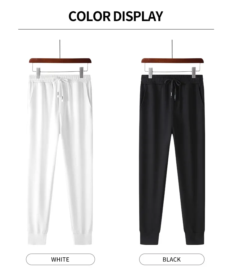 Casual Two Solid Colors Plain Jogger with Elasticated Trousers Foot Side Pocket Sports Trousers for Men