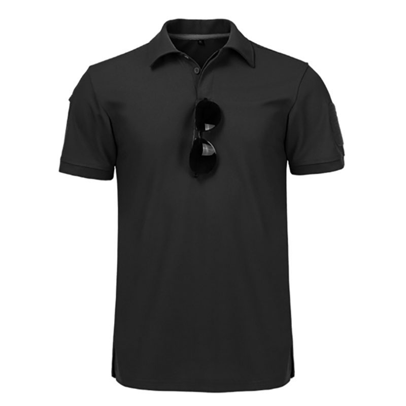 Mens Tactical Quick Dry Polo Shirt for Summer Outdoor Breathable Paintball Training T-shirt Solid 100% Polyester Camouflage Top