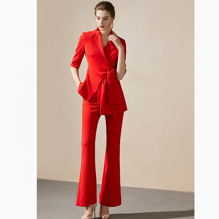 Custom Logo Wholesale Women Fashion blazer Custom High Quality Women's New Fashion Two Piece Sets Special Design Lady Suits