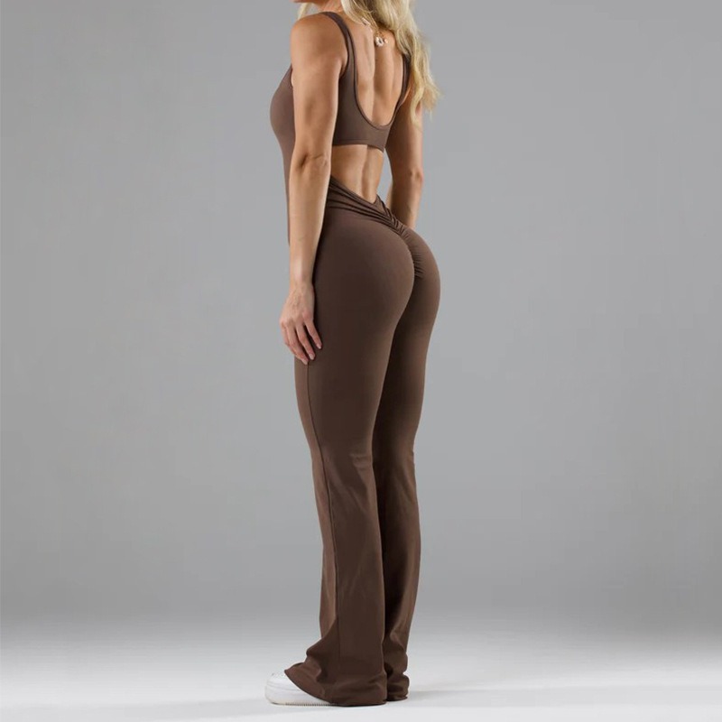 Fashion Tight Yoga Jumpsuit 2024 Leisure Hollow Seamless Sports Slimming Jumpsuit